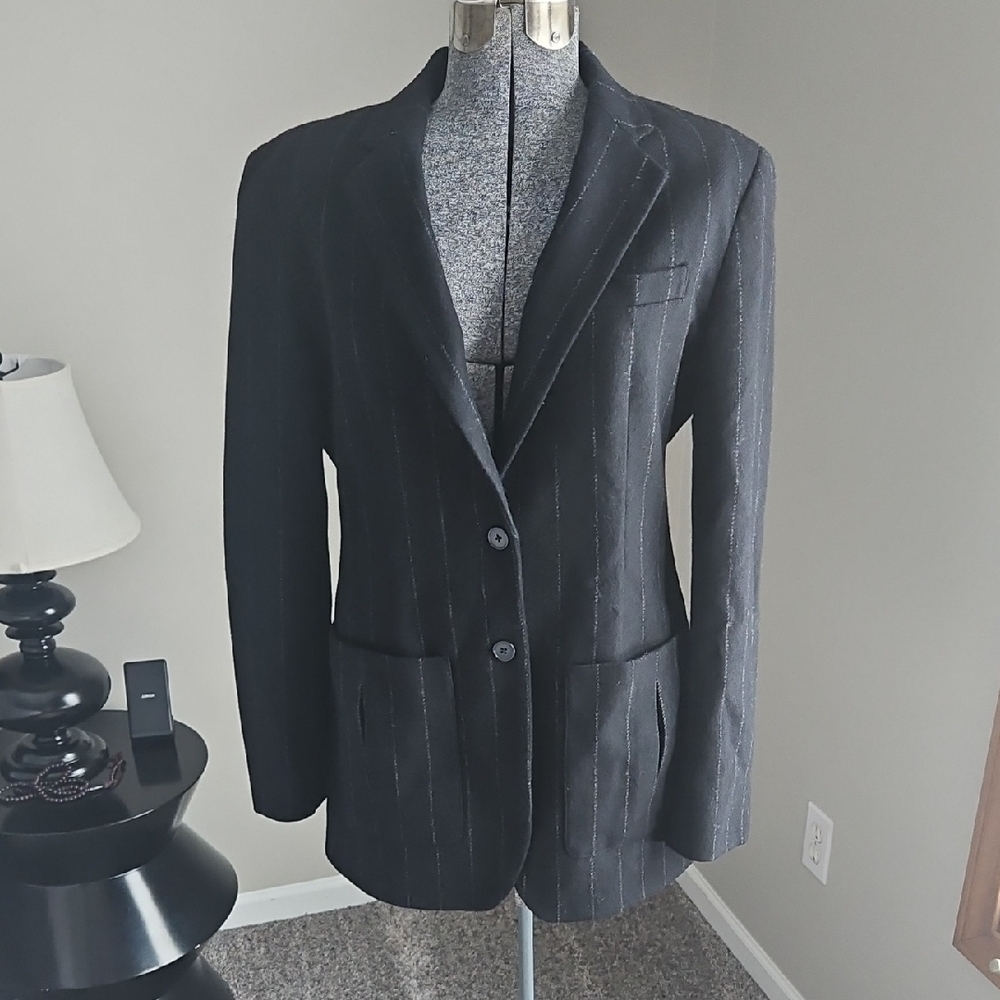 Lauren Ralph Lauren 100% Lambswool Pinstripe Blazer